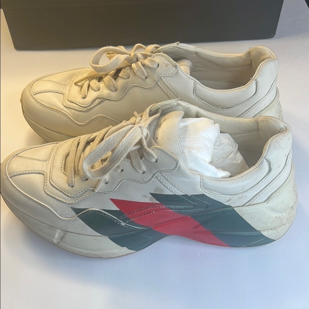 Gucci Cream and Red Rhyton Sneakers men size 6, fits women size 10 - Picture 12 of 12